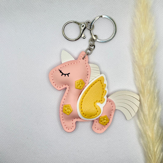 Einhorn Schlüsselanhänger Bunt. Märchenhaftes Accessoire mit Karabiner