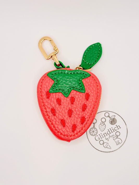 Fruchtige Mini Geldbörsen für Tasche und Schlüsselanhänger. Echtleder Optik. AirTag Tasche