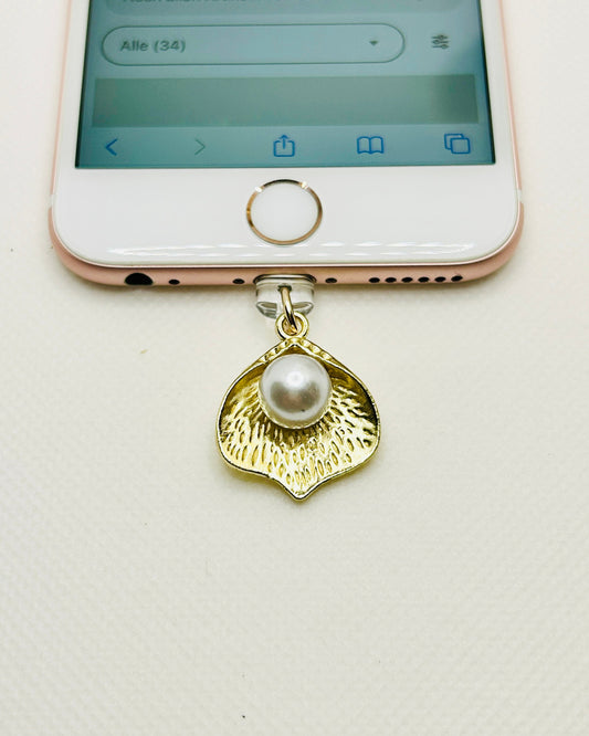 Perle & Blatt Mini Charm. Ein Hauch Luxus für dein Smartphone.