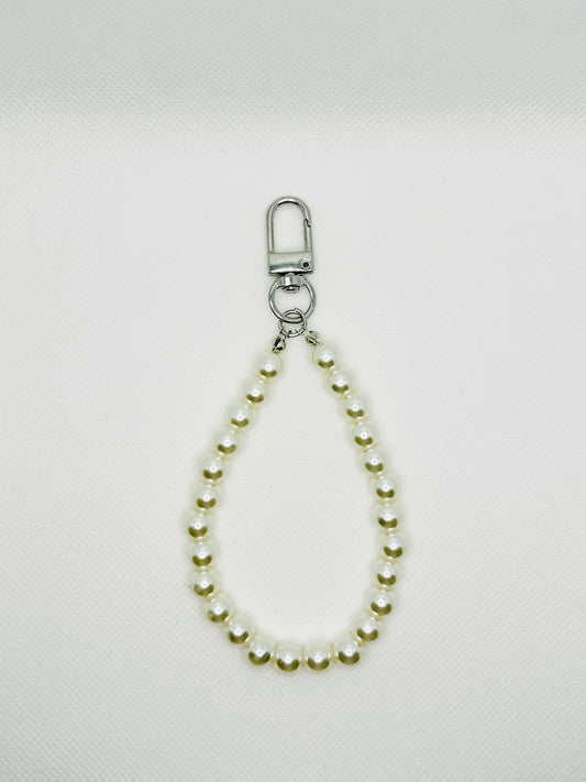 Perlenanhänger mit Karabiner. Schlüsselanhänger Zubehör. Bag Charm Gold oder Silber