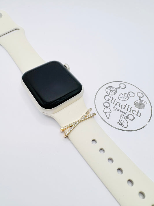 Smartwatch Charm „Überkreuz“ in Gold, Roségold oder Silber. Dein Glanzmoment fürs Handgelenk!