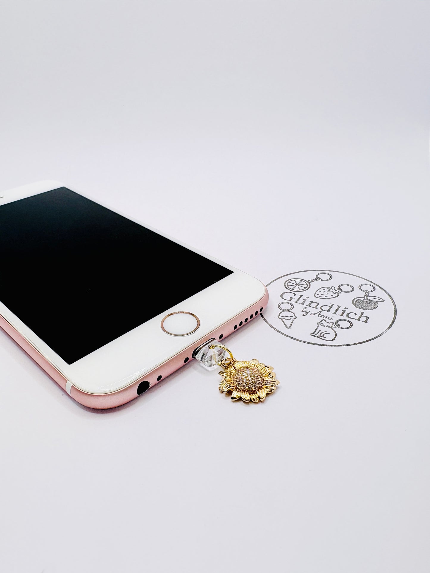 Sonnenblume Mini Charm. Blumige Leichtigkeit fürs Smartphone.