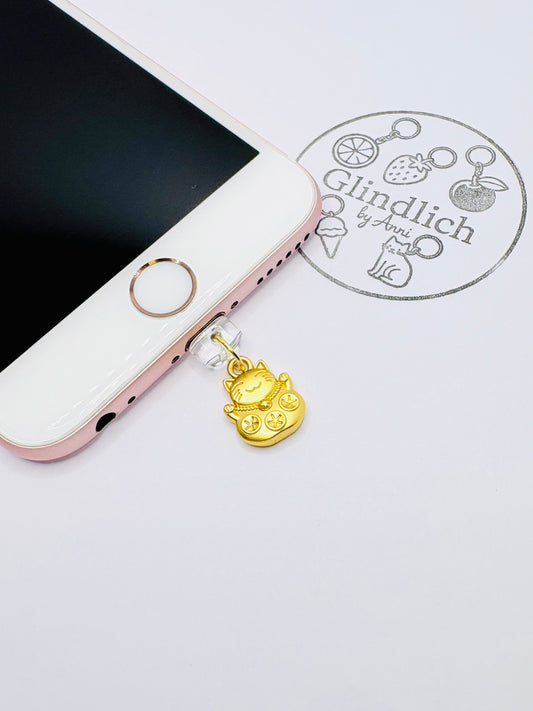 Maneki Neko Glückskatze Charm. Charm Anhänger für Glück und positive Energie