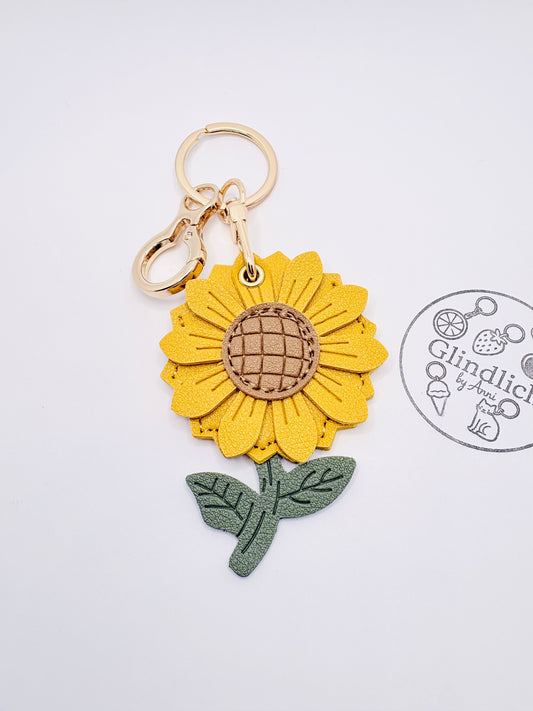 Sonnenblume Schlüsselanhänger. Summer Statement mit GPS-Tracker Fach