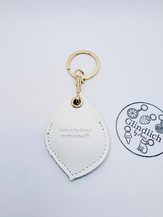 Blatt-Charm Schlüsselanhänger. Natur-Detail mit GPS-Tracker Fach