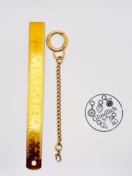 Mini Karabiner-Verschluss (vergoldet) mit 11 cm Kette