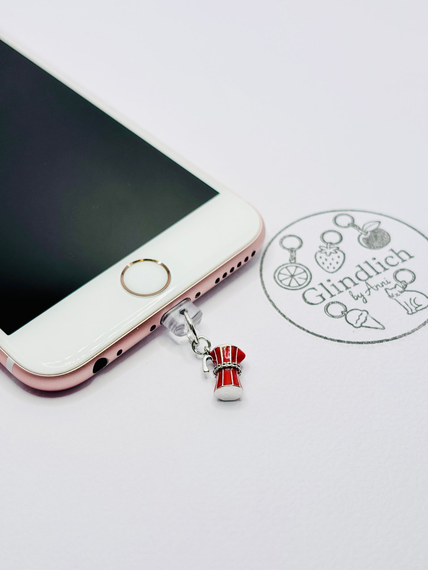 Mini Charm rote Mokkakanne. Charm Anhänger für Kaffeeliebhaber:innen