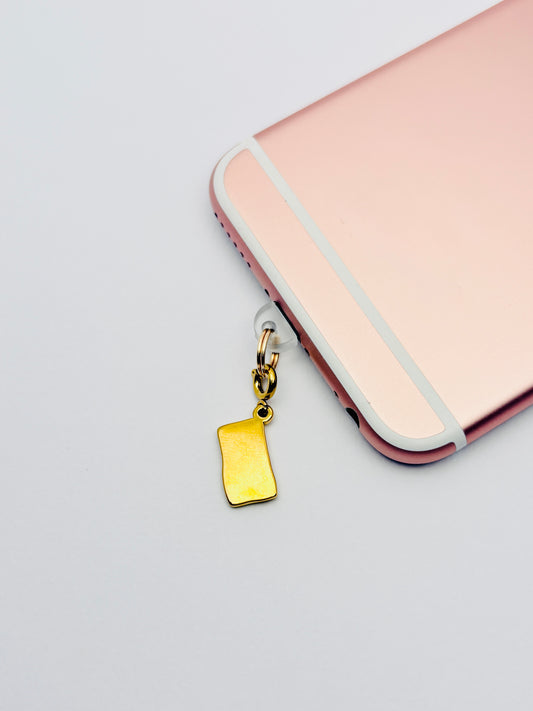 Schokolade Mini Charm von GLINDLICHbyAnni, emaillierter Handy-Charm mit Schokoladen-Motiv