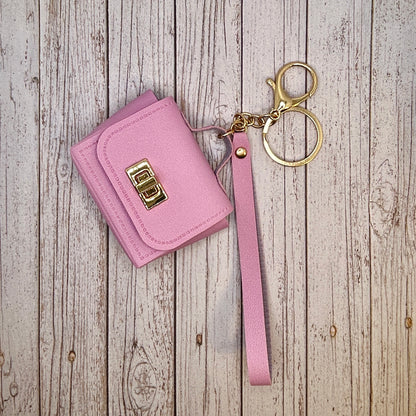 Mini Tasche Pastell mit Karabiner. Rosa, Lila oder Gelb, Etui & Bag Charm in einem