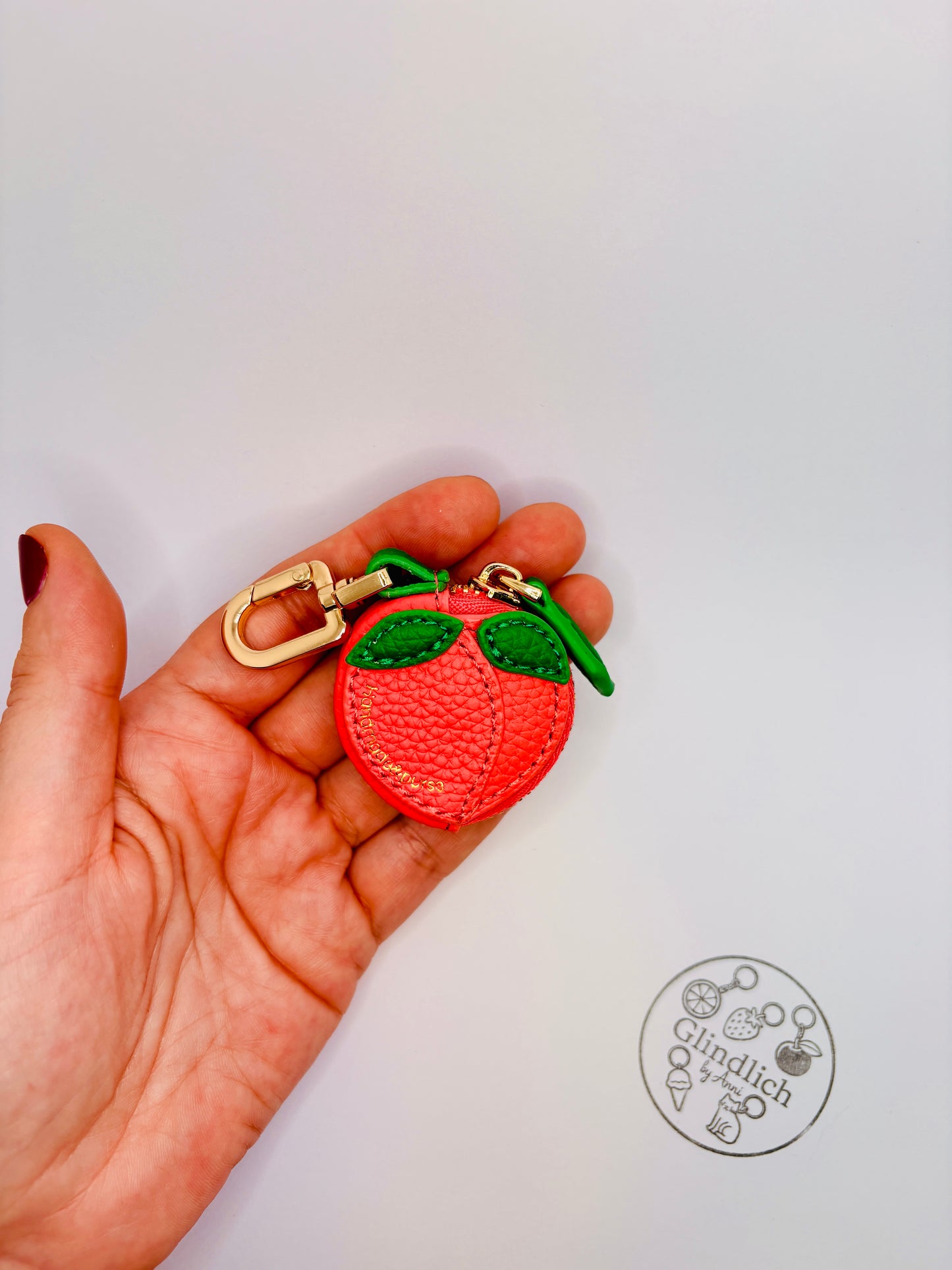 Fruchtige Mini Geldbörsen für Tasche und Schlüsselanhänger. Echtleder Optik. AirTag Tasche