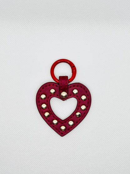 Roter Herz Schlüsselanhänger. Nieten Bag Charm. Modisches Taschen Zubehör