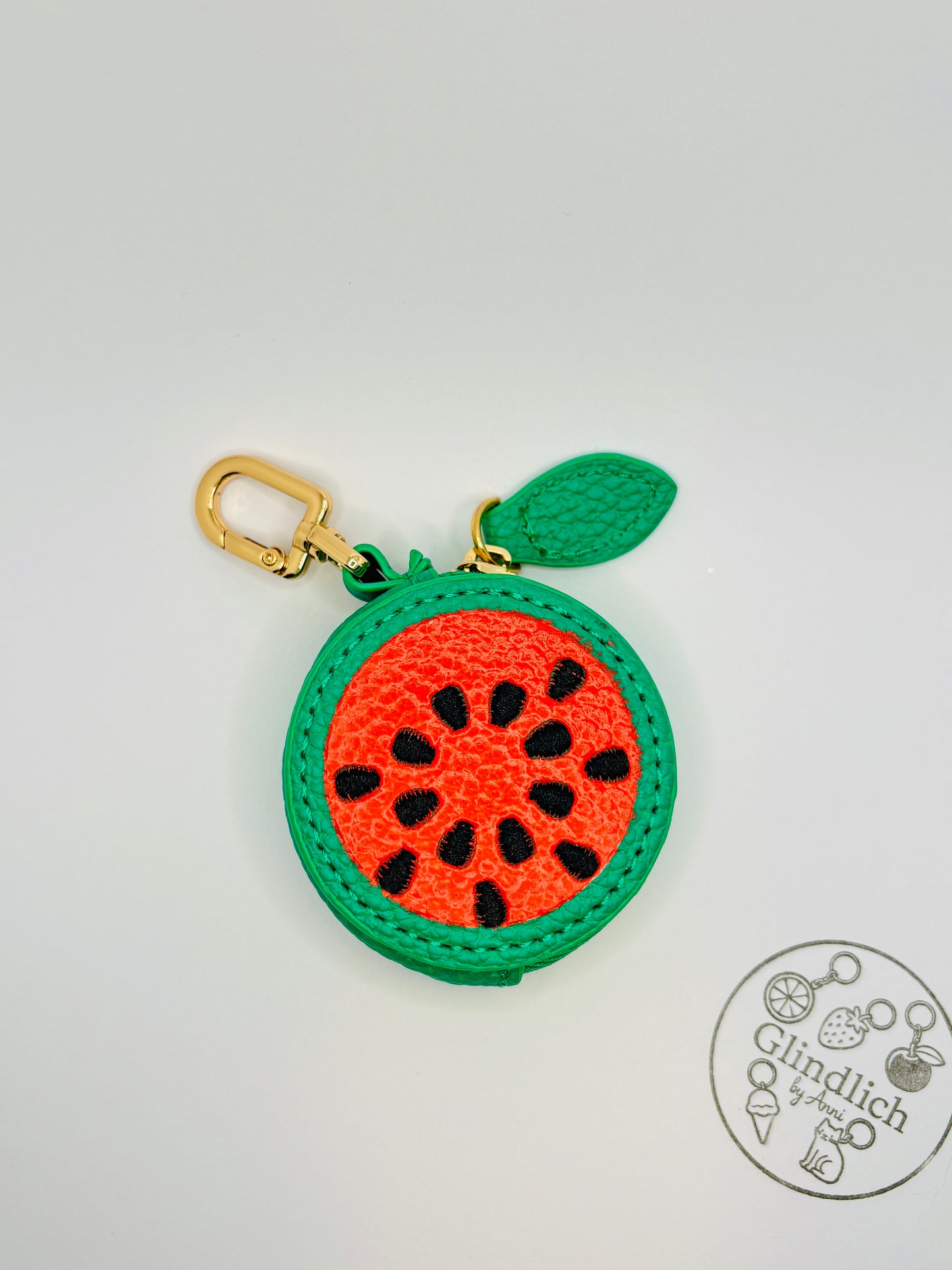 Fruchtige Mini Geldbörsen für Tasche und Schlüsselanhänger. Echtleder Optik. AirTag Tasche