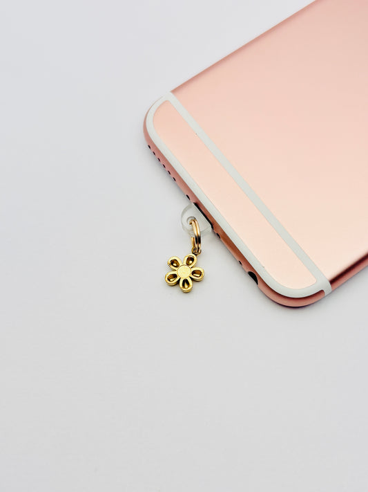 Kristallblüte Mini Charm von GLINDLICHbyAnni, funkelnder Handy-Charm mit Blüten-Motiv