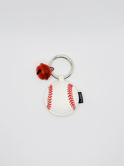 Sportball Bag Charm von GLINDLICHbyAnni aus Kunstleder mit Karabiner und Glöckchen, Motiv Volleyball, Baseball, American Football oder Billardkugel