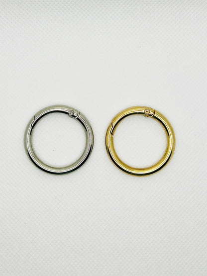 Metall Karabinerring 3cm. Schlüsselring für Taschenanhänger. Schmuckzubehör in Gold & Silber