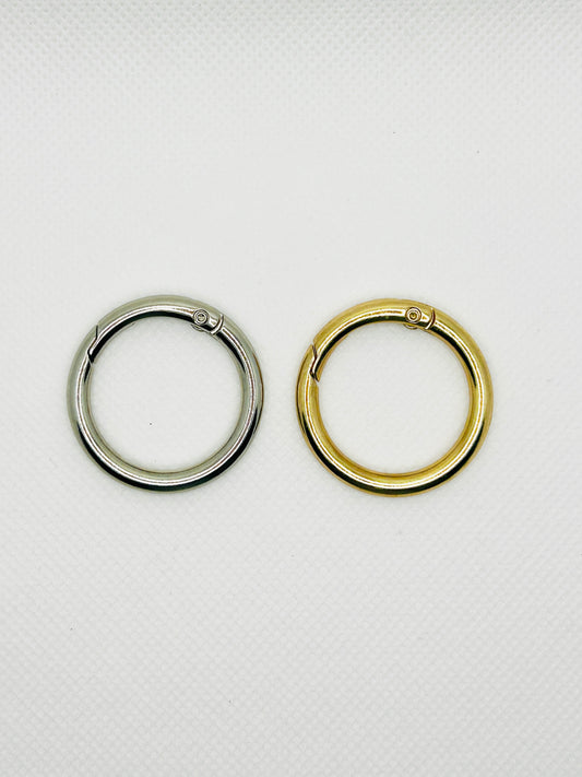 Metall Karabinerring 3cm. Schlüsselring für Taschenanhänger. Schmuckzubehör in Gold & Silber