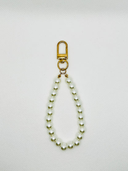 Perlenanhänger mit Karabiner. Schlüsselanhänger Zubehör. Bag Charm Gold oder Silber