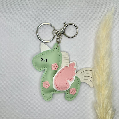 Einhorn Schlüsselanhänger Bunt. Märchenhaftes Accessoire mit Karabiner