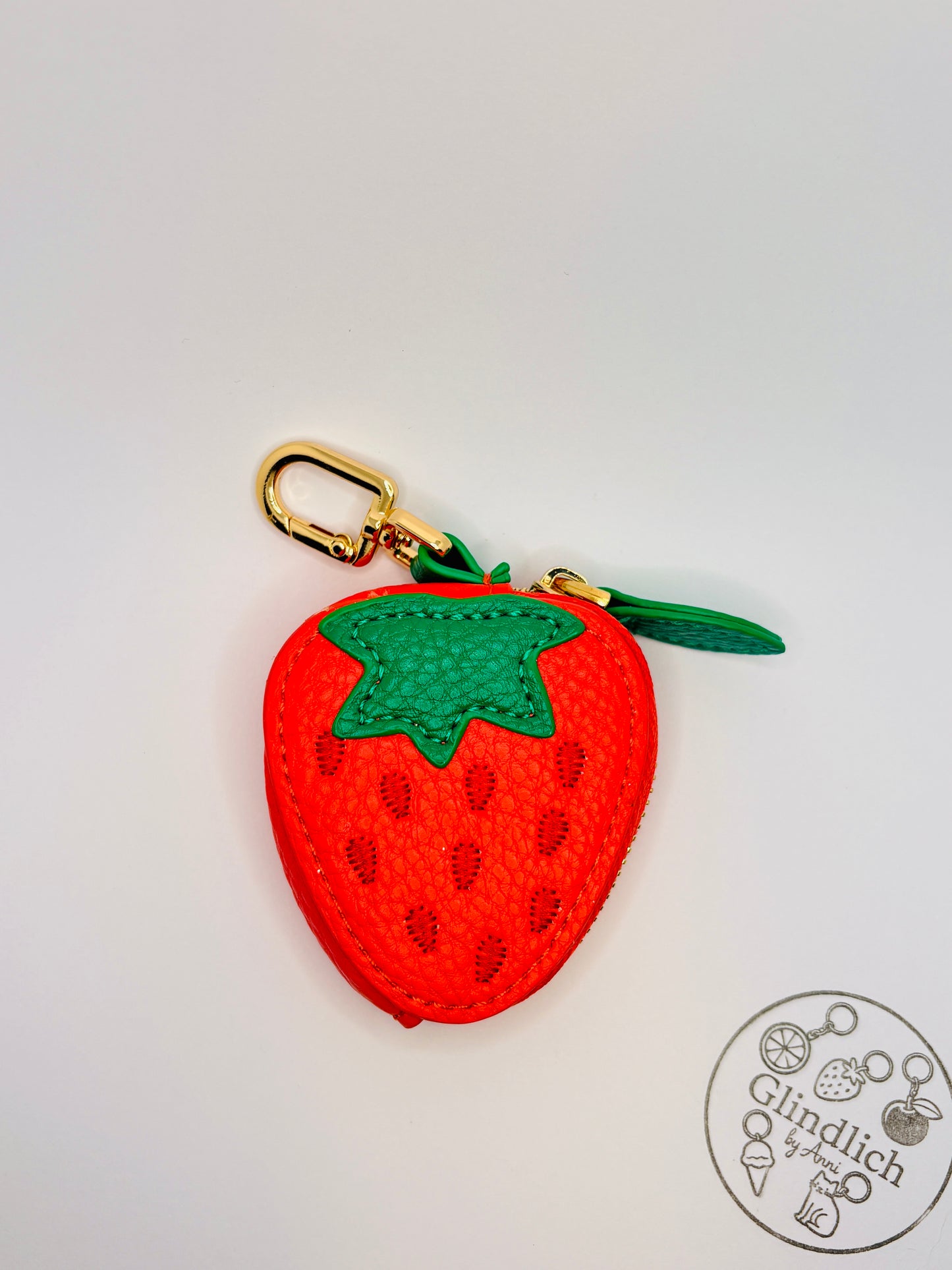 Fruchtige Mini Geldbörsen für Tasche und Schlüsselanhänger. Echtleder Optik. AirTag Tasche