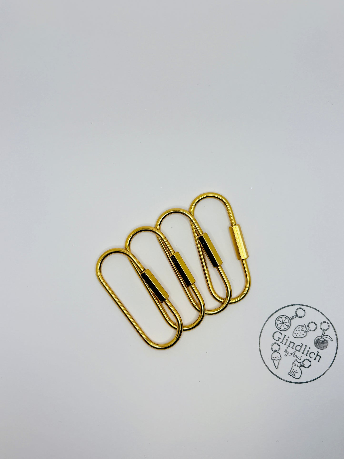 Karabiner vergoldet. Zubehör für Taschenanhänger und Schlüsselanhänger