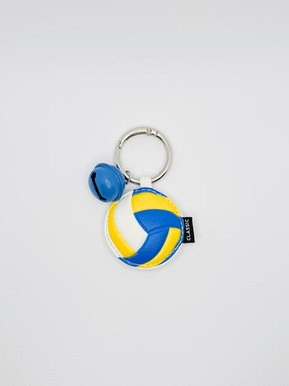 Sportball Bag Charm von GLINDLICHbyAnni aus Kunstleder mit Karabiner und Glöckchen, Motiv Volleyball, Baseball, American Football oder Billardkugel