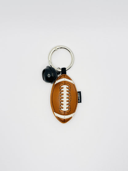 Sportball Bag Charm von GLINDLICHbyAnni aus Kunstleder mit Karabiner und Glöckchen, Motiv Volleyball, Baseball, American Football oder Billardkugel
