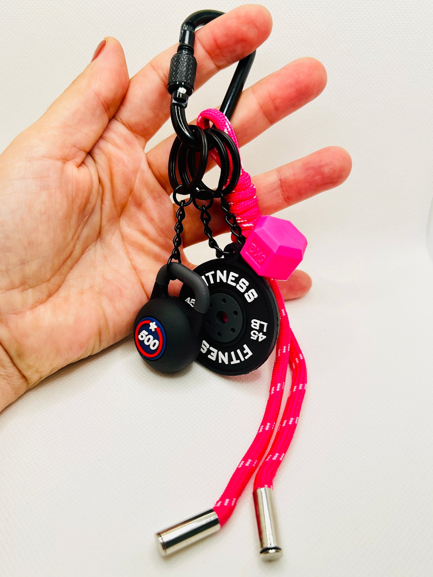 Sport Schlüsselanhänger Set Fitness Hantel Gewicht Wasserflasche Geschenk Männer Frauen Gym Accessoire