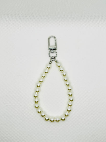 Perlenanhänger mit Karabiner. Schlüsselanhänger Zubehör. Bag Charm Gold oder Silber