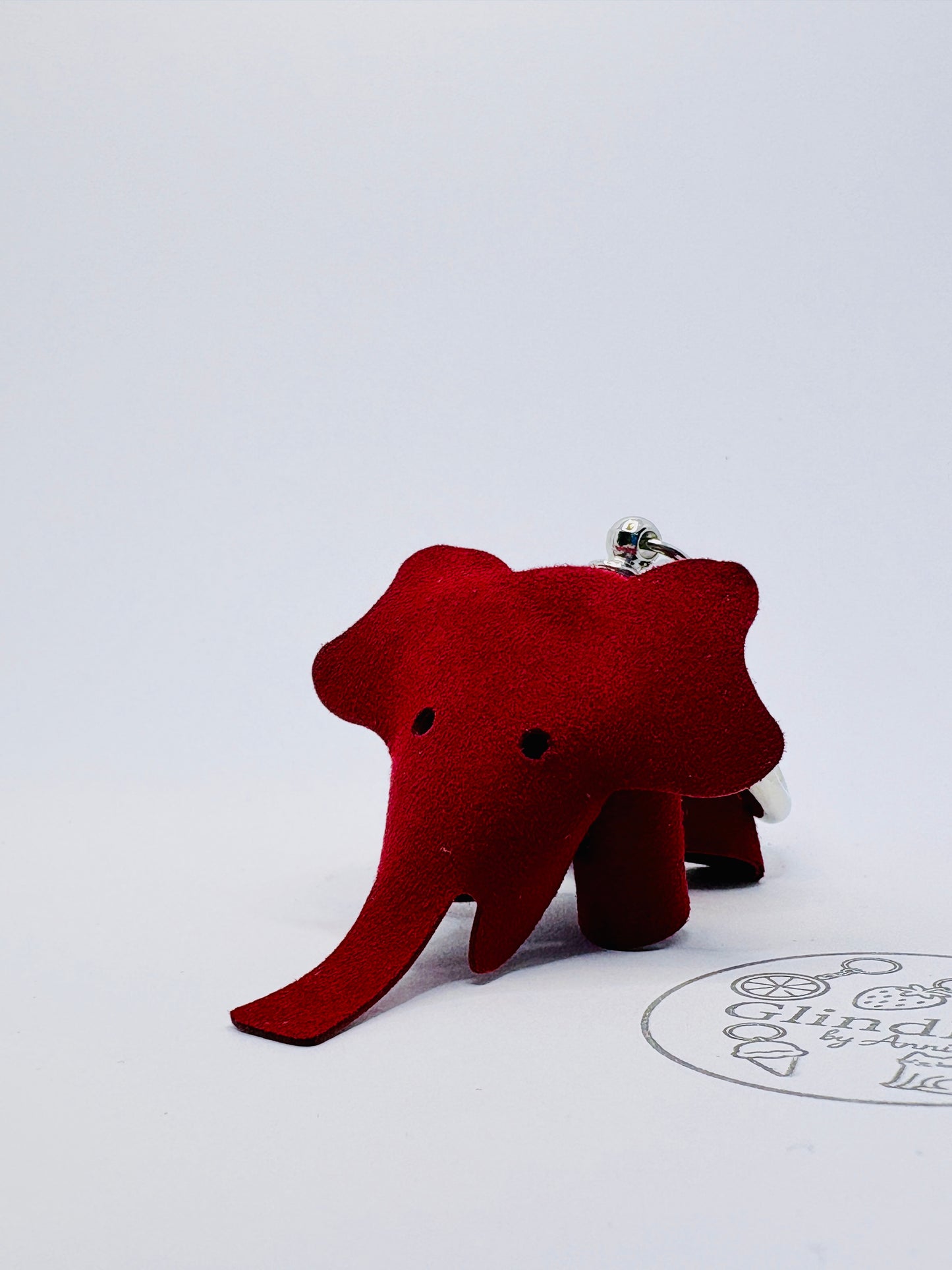 Echtleder Elefant Anhänger für Taschen und Schlüssel Glindlich Bag Charm