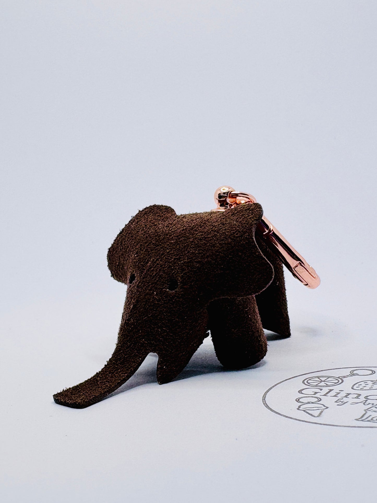 Echtleder Elefant Anhänger für Taschen und Schlüssel Glindlich Bag Charm