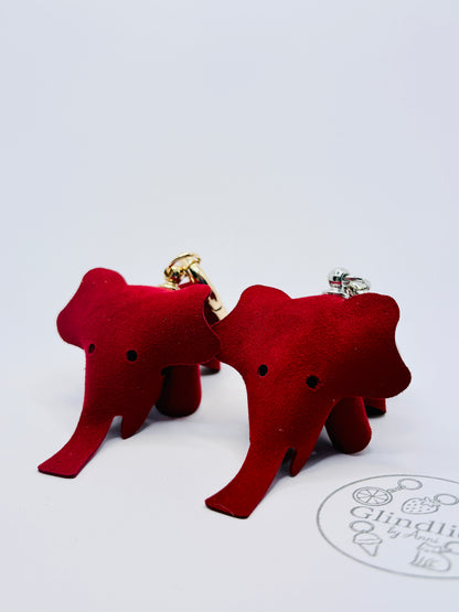 Echtleder Elefant Anhänger für Taschen und Schlüssel Glindlich Bag Charm