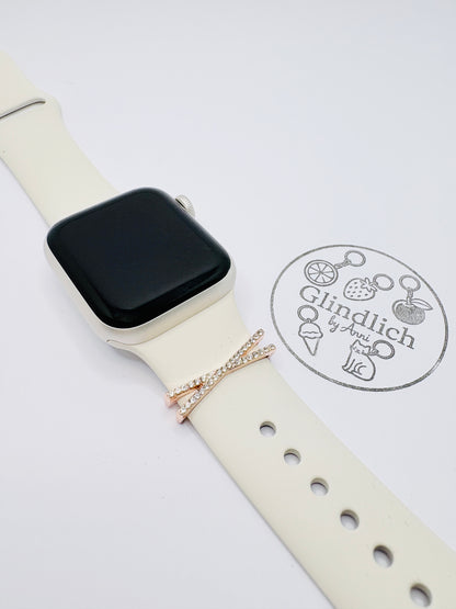 Smartwatch Charm „Überkreuz“ in Gold, Roségold oder Silber. Dein Glanzmoment fürs Handgelenk!