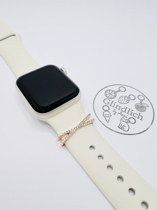 Smartwatch Charm „Überkreuz“ in Gold, Roségold oder Silber. Dein Glanzmoment fürs Handgelenk!