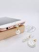 Klassische Perle Mini Charm. Zeitlose Eleganz fürs Smartphone.