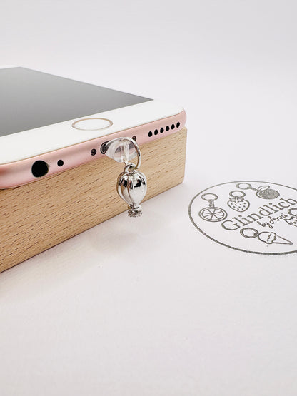 Heißluftballon Charm mit Kristall. Anhänger für Abenteurer und Reiselustige