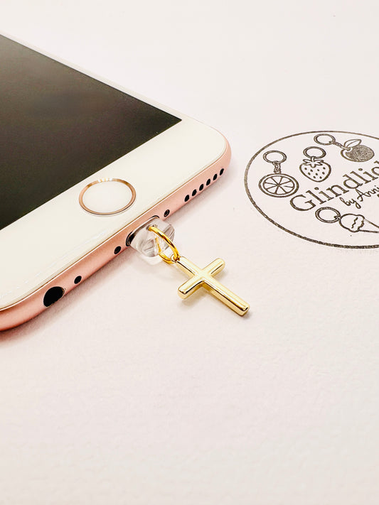 Kreuz Mini Charm in Gold. Schutz, Hoffnung und innere Stärke.