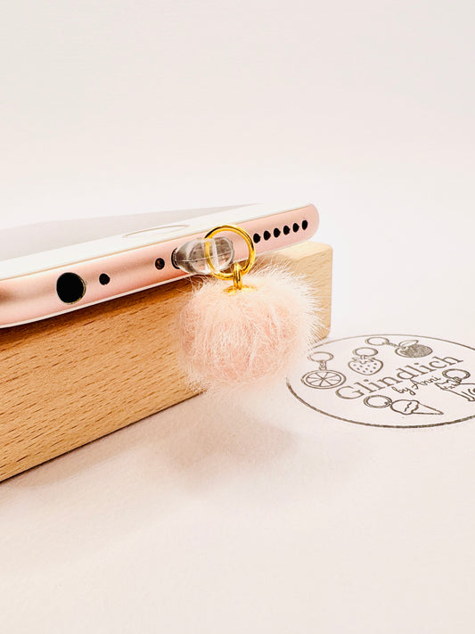 Rosa Pompom Charm mit weicher Haptik. Charm Anhänger für ein flauschiges Upgrade