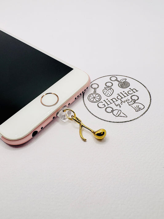 Goldene Musiknote Charm. Charm Anhänger für Musikliebhaber:innen