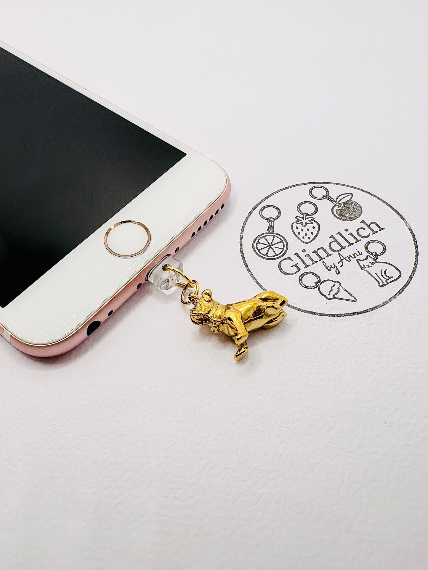 Bulldogge Charm. Charm Anhänger für Hundefreunde