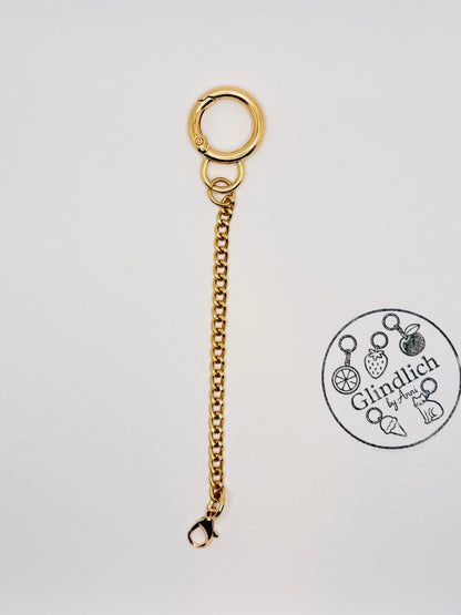 Mini Karabiner-Verschluss (vergoldet) mit 11 cm Kette