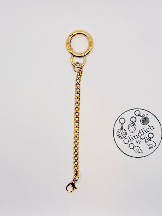 Mini Karabiner-Verschluss (vergoldet) mit 11 cm Kette
