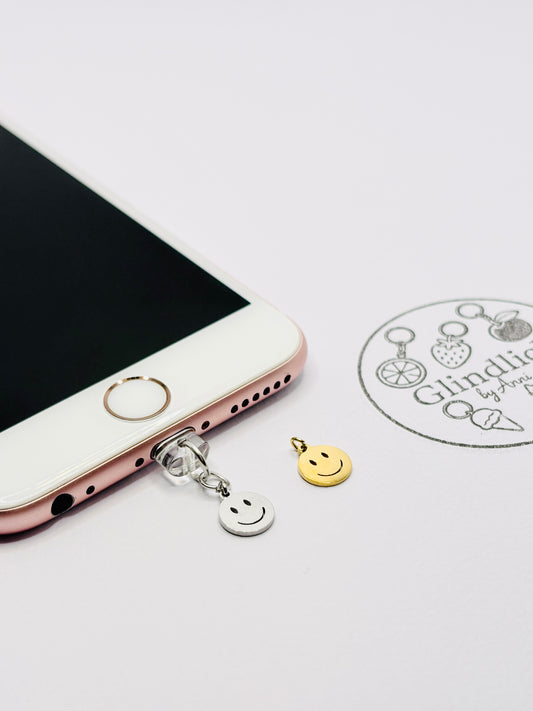 Smiley Mini Charm Glücksmoment in Gold oder Silber. Charm Anhänger für positive Vibes