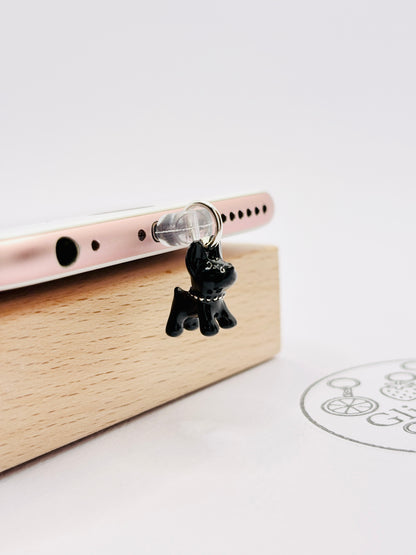 Schwarzer French Hund. Charm Anhänger für Tierliebhaber:innen