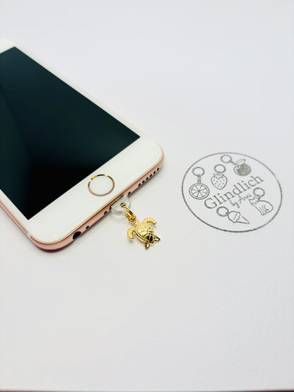 Schildkröten Mini Charm in Gold. Charm Anhänger für Ruhe, Beständigkeit und Meeresliebe