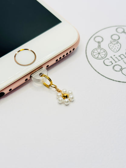 Perlenblume Charm mit schimmernden Perlen. Charm Anhänger für GLINDLICH elegante Momente