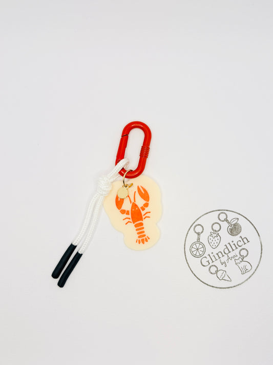 Hummer Charm mit Karabiner. Anhänger für Küsten und Sommermomente