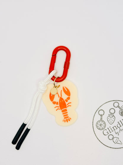 Hummer Charm mit Karabiner. Anhänger für Küsten und Sommermomente
