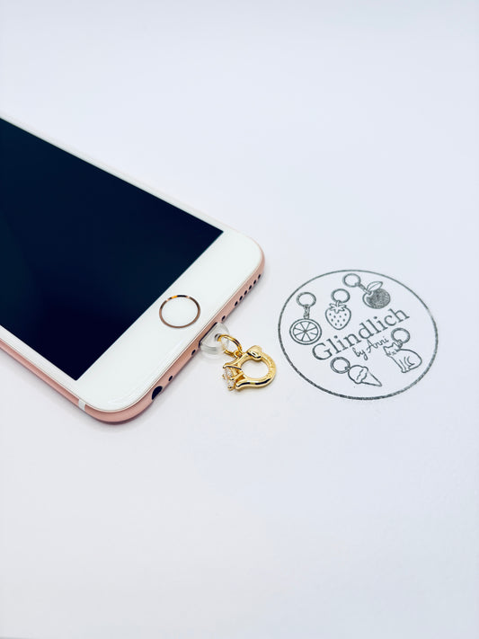 Sparkle Ring Gold Handy Charm. Funkelnde Eleganz fürs Smartphone.