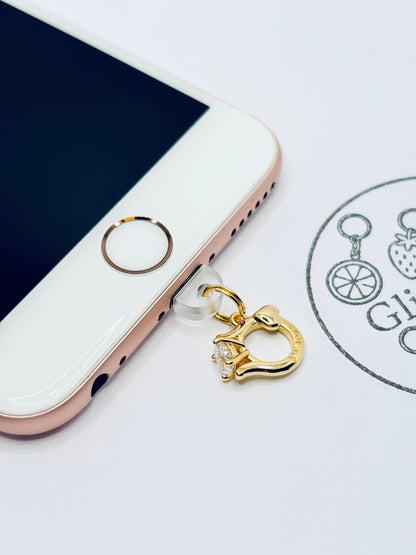 Sparkle Ring Gold Handy Charm. Funkelnde Eleganz fürs Smartphone.