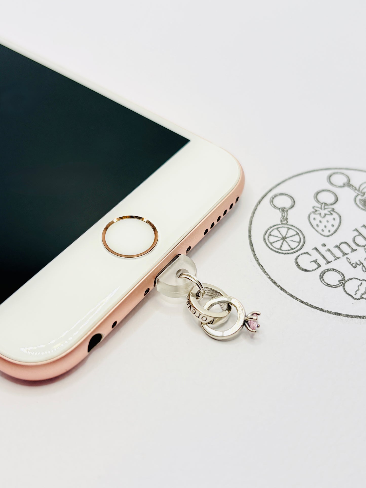 Sparkle Ring Silber Handy Charm. Ruhige Eleganz fürs Smartphone.